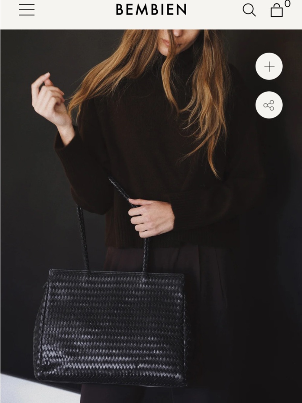 Thea Bag - Navy Woven Tote - Picture 2 of 5